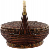 JAPANESE LACQUERED BAMBOO WICKER WEDDING BASKET PIC-2