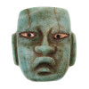 PRE COLUMBIAN OLMEC HAND CARVED JADE FACE MASK PIC-1