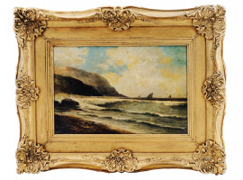 ANTIQUE MARINE PAINTING BY WILLIAM WILSON COWELL