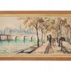 OIL ON CANVAS CITYSCAPE PAINTING BY MAIGRET 1962 PIC-0