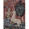VINTAGE FRAMED TAPESTRY THE LADY AND THE UNICORN PIC-2