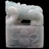 ANTIQUE CHINESE DOG HAND CARVED WHITE JADE SEAL PIC-1