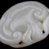 ANTIQUE CHINESE FIGURAL DRAGON CARVED JADE AMULET PIC-0