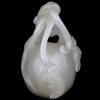 19TH CEN CARVED JADE LOTUS FLOWER AMULET PENDANT PIC-1