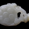 19TH CEN CARVED JADE LOTUS FLOWER AMULET PENDANT PIC-3