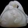 19TH CEN CARVED JADE LOTUS FLOWER AMULET PENDANT PIC-5