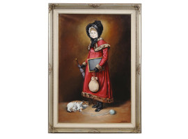 OIL PAINTING BY GRE GERARDI AFTER KATE GREENAWAY