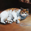 OIL PAINTING BY GRE GERARDI AFTER KATE GREENAWAY PIC-3