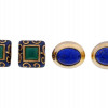 VINTAGE GOLDEN SEMIPRECIOUS STONE CLIP EARRINGS PIC-0