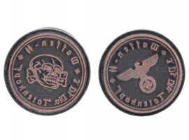 WWII GERMAN WAFFEN SS TOTENKOPF HAND STAMPS 2 PCS