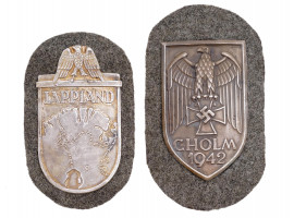 WWII GERMAN MILITARY CHOLM AND LAPLAND SHIELDS