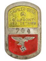 WWII GERMAN DAIMLER BENZ FACTORY EMPLOYEE BADGE