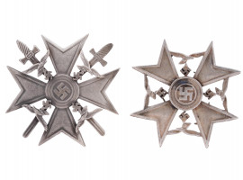 WWII NAZI GERMAN SPANISH SILVER AND BRONZE CROSS