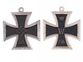 WWI AND WWII NAZI GERMAN GRAND IRON CROSSES SET