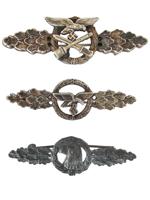 WWII NAZI GERMAN LUFTWAFFE FLIGHT CLASPS, 3 PCS