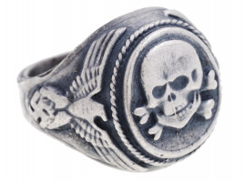 WWII NAZI GERMAN WAFFEN SS TOTENKOPF SIGNET RING