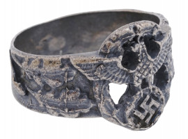 WWII NAZI GERMAN POLICE 800 SILVER FINGER RING