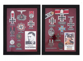 WWII NAZI GERMAN MILITARY DECORATION SET DISPLAYS