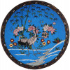 ANTIQUE JAPANESE MEIJI ERA CLOISONNE ENAMEL PLATE PIC-0