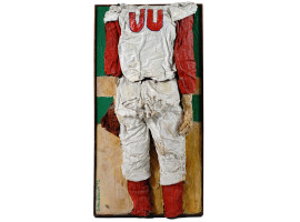 BASEBALL MIXED MEDIA ARTWORK BY MARY J SCHWALBACH