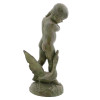 BRONZE SCULPTURE CHILD AND DUCK BY EDWARD BERGE PIC-3