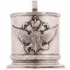 RUSSIAN IMPERIAL EAGLE SILVER TEA GLASS HOLDER PIC-1