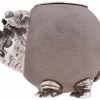 RUSSIAN 84 SILVER AND SANDSTONE PIG MATCH HOLDER PIC-2