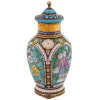 LARGE RUSSIAN SILVER CLOISONNE ENAMEL TEA CADDY PIC-0