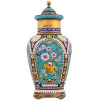 LARGE RUSSIAN SILVER CLOISONNE ENAMEL TEA CADDY PIC-2