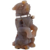 RUSSIAN HAND CARVED AGATE GOLD SILVER DOG FIGURE PIC-0