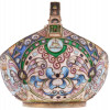 RUSSIAN 84 GILT SILVER AND CLOISONNE ENAMEL KOVSH PIC-2