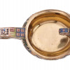 RUSSIAN 84 GILT SILVER AND CLOISONNE ENAMEL KOVSH PIC-5