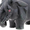 RUSSIAN CARVED NEPHRITE JADE RUBY ELEPHANT FIGURE PIC-7