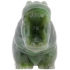 RUSSIAN CARVED NEPHRITE JADE RUBY HIPPO FIGURINE PIC-2