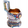 RUSSIAN 88 SILVER ENAMEL KOVSH FORM GLASS HOLDER PIC-0