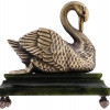 RUSSIAN SILVER CARVED NEPHRITE FIGURINE OF SWAN PIC-3