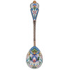 RUSSIAN SILVER ENAMEL SPOON WITH TWISTED STEM PIC-0