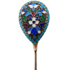 RUSSIAN GILT SILVER CLOISONNE ENAMEL SPOONS SET PIC-3