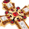 JAY STRONGWATER RED CRYSTAL CROSS BROOCH PENDANT PIC-5