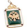 RUSSIAN SILVER ENAMEL MALACHITE GARNET PENDANT PIC-0