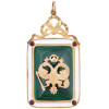 RUSSIAN SILVER ENAMEL MALACHITE GARNET PENDANT PIC-1