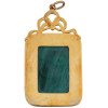 RUSSIAN SILVER ENAMEL MALACHITE GARNET PENDANT PIC-2