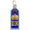 RUSSIAN GILT SILVER ENAMEL MILITARY STRAP PENDANT PIC-1