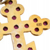 RUSSIAN GILT SILVER GARNET ORTHODOX CROSS PENDANT PIC-5