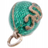 RUSSIAN GILT SILVER ENAMEL SNAKE EGG PENDANT PIC-3