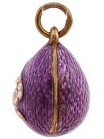 RUSSIAN GILT SILVER ENAMEL DIAMONDS EGG PENDANT