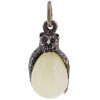 RUSSIAN 84 SILVER AND NATURAL JADE EGG PENDANT PIC-0
