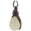 RUSSIAN 84 SILVER AND NATURAL JADE EGG PENDANT PIC-2