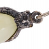 RUSSIAN 84 SILVER AND NATURAL JADE EGG PENDANT PIC-7