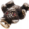 RUSSIAN SILVER GILT AND RUBY TEDDY BEAR PENDANT PIC-3